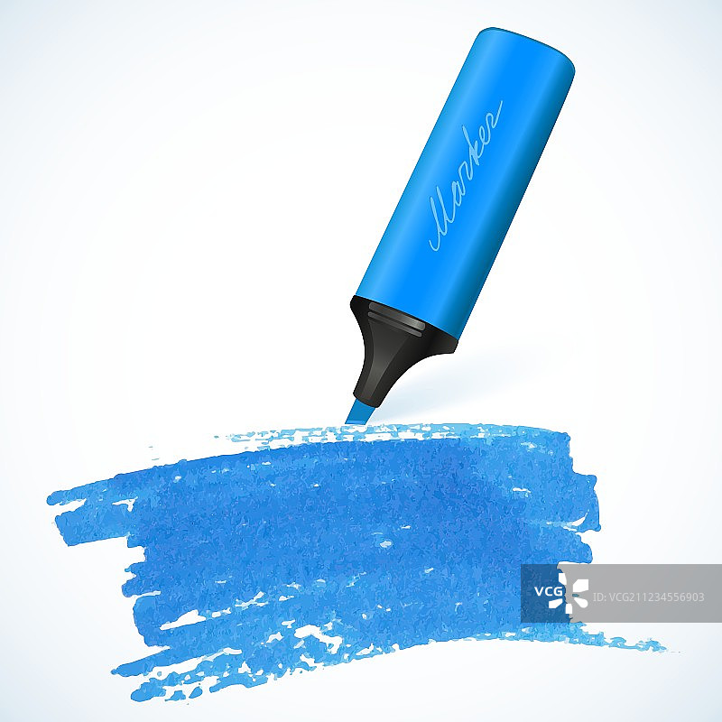 带绘制斑点的蓝色马克笔图片素材