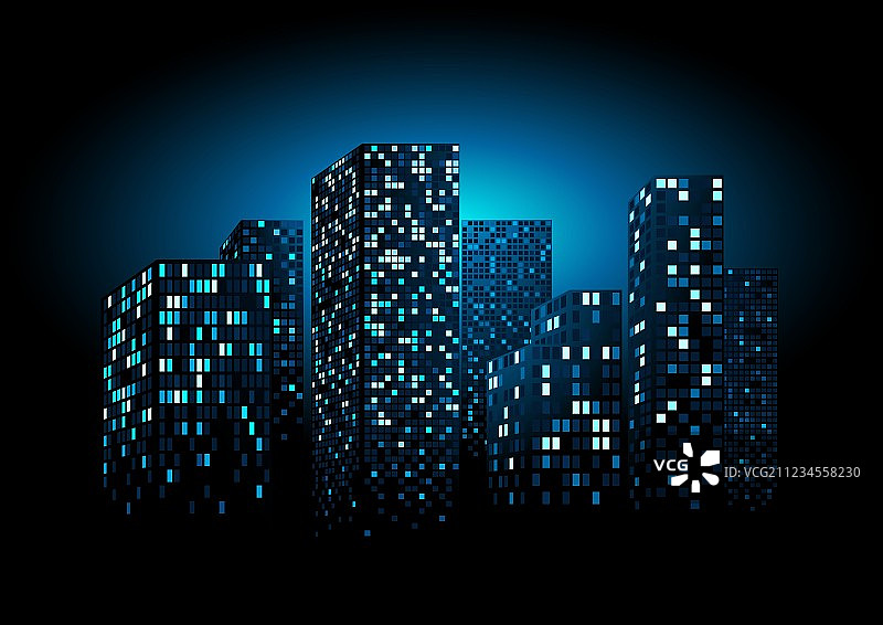 夜景城市天际线图片素材