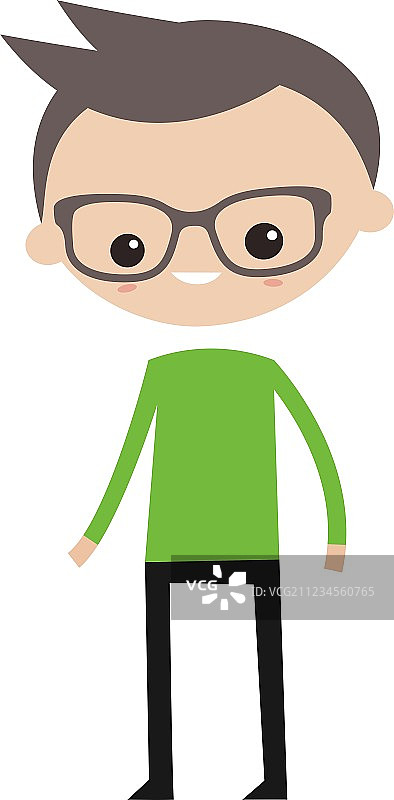 戴眼镜的微笑男孩图片素材