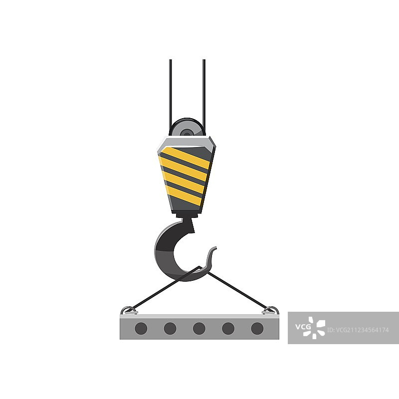 带钢筋混凝土板图标的工业吊钩图片素材