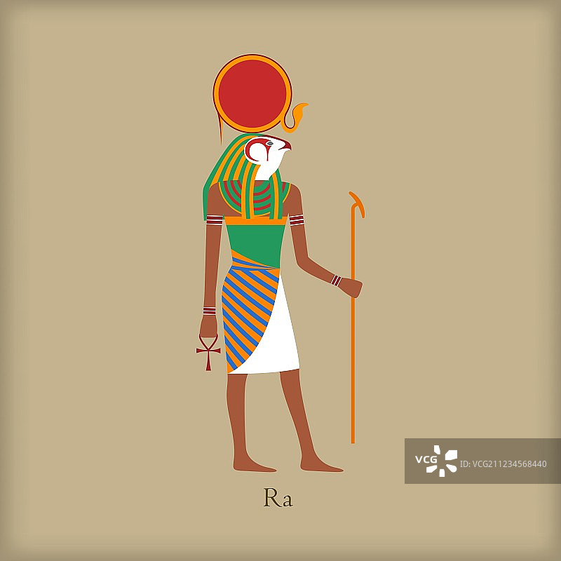 太阳神Ra图标扁平风格图片素材