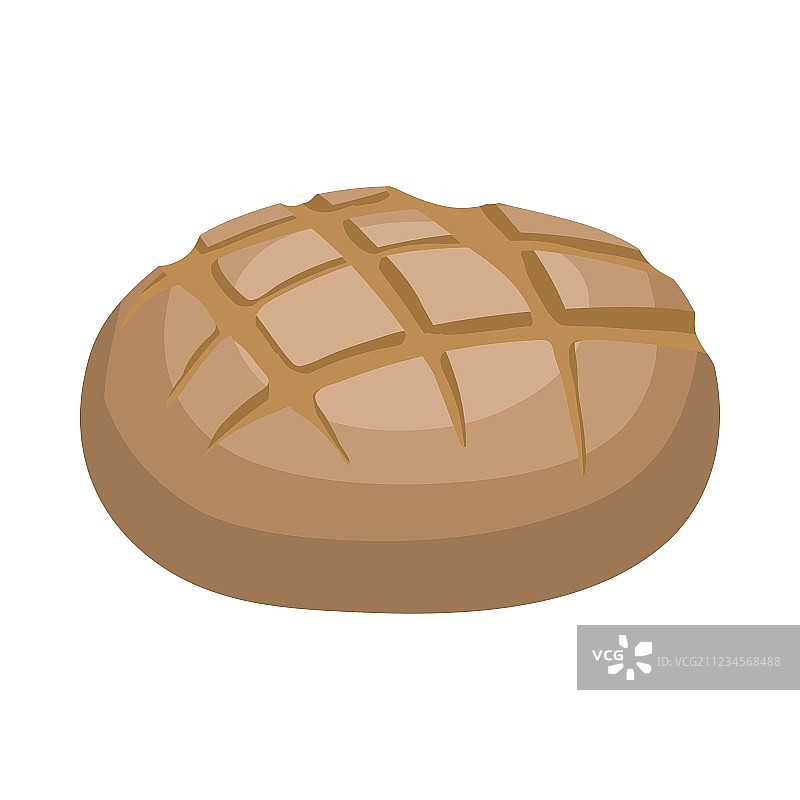 卡通风格的黑麦面包图标图片素材