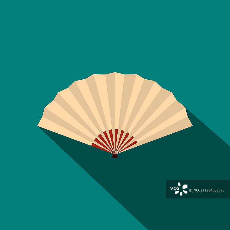 扁平风格的日本折扇图标图片素材