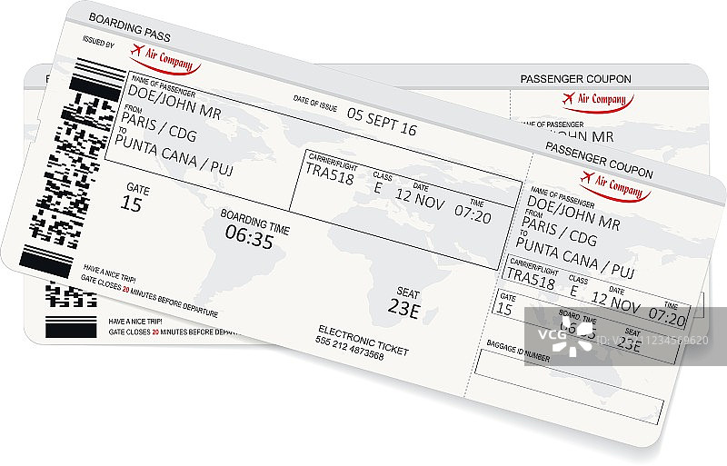 登机牌或机票图案图片素材