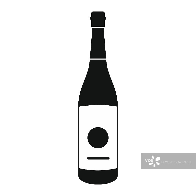 清酒瓶图标简约风格图片素材