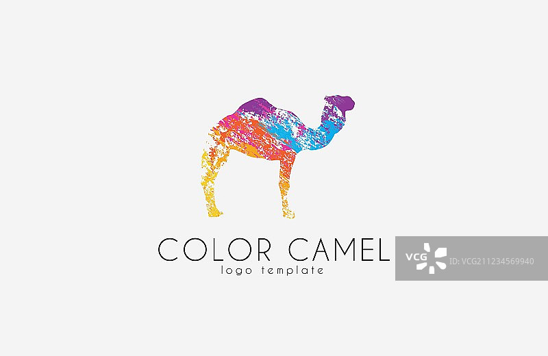 骆驼LOGO彩色动物标志设计图片素材