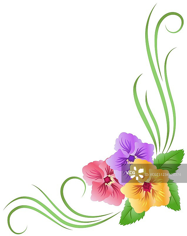 角落花卉装饰图片素材