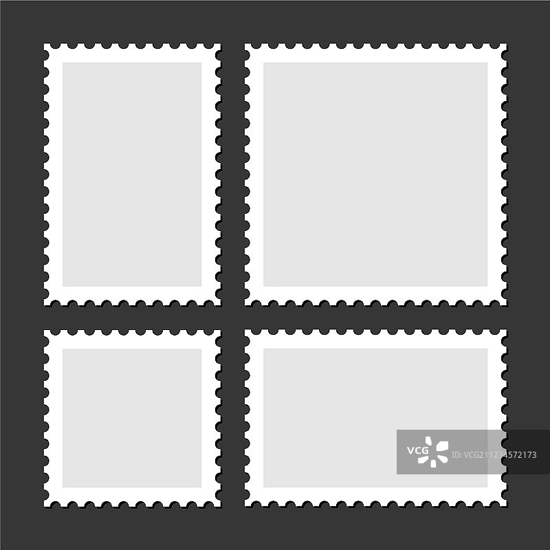 深色背景上的空白邮票套装图片素材
