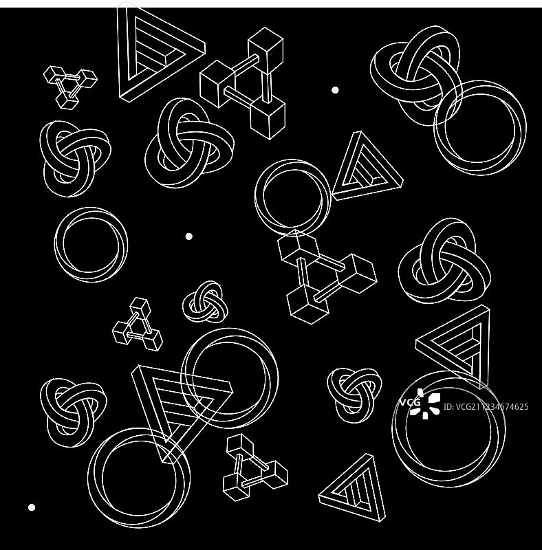 简约单色几何无缝图案图片素材