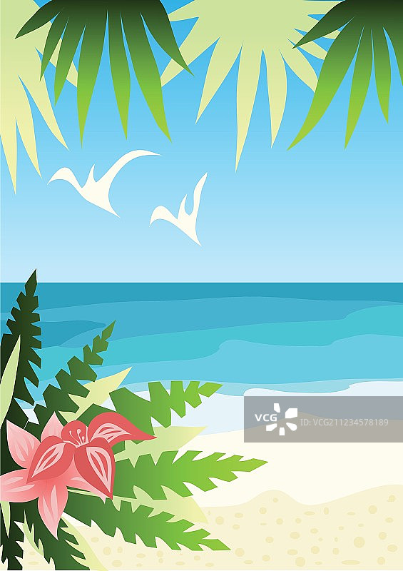 阳光明媚的海滩图片素材