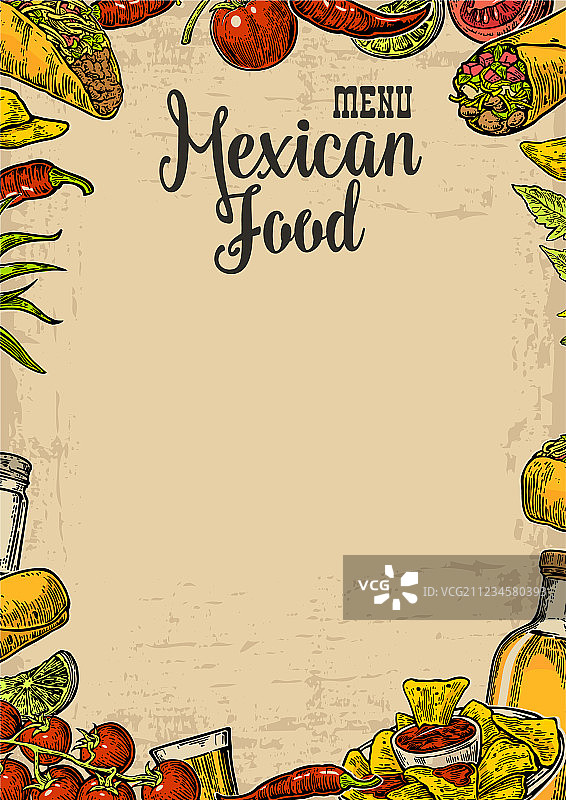 墨西哥传统美食餐厅菜单模板图片素材