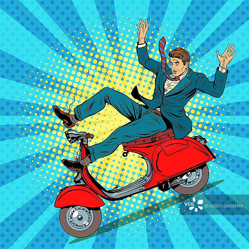 男子骑滑板车发生事故图片素材