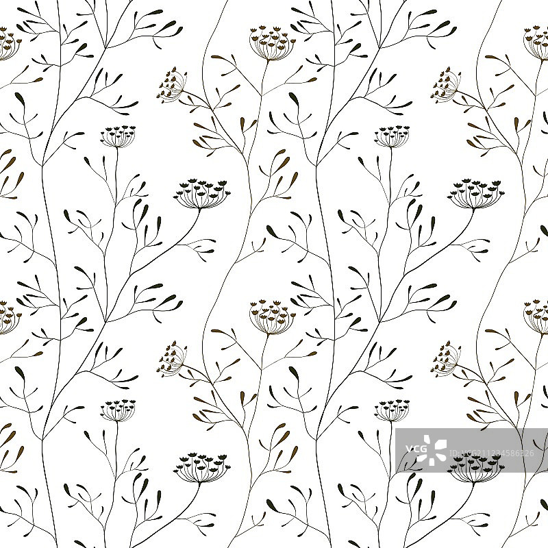 白色背景上的牛防风无缝图案图片素材