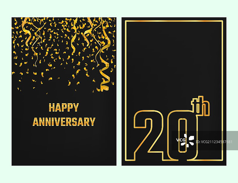 金色周年纪念轮廓卡片图片素材