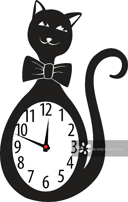 可爱的猫咪墙贴时钟图片素材