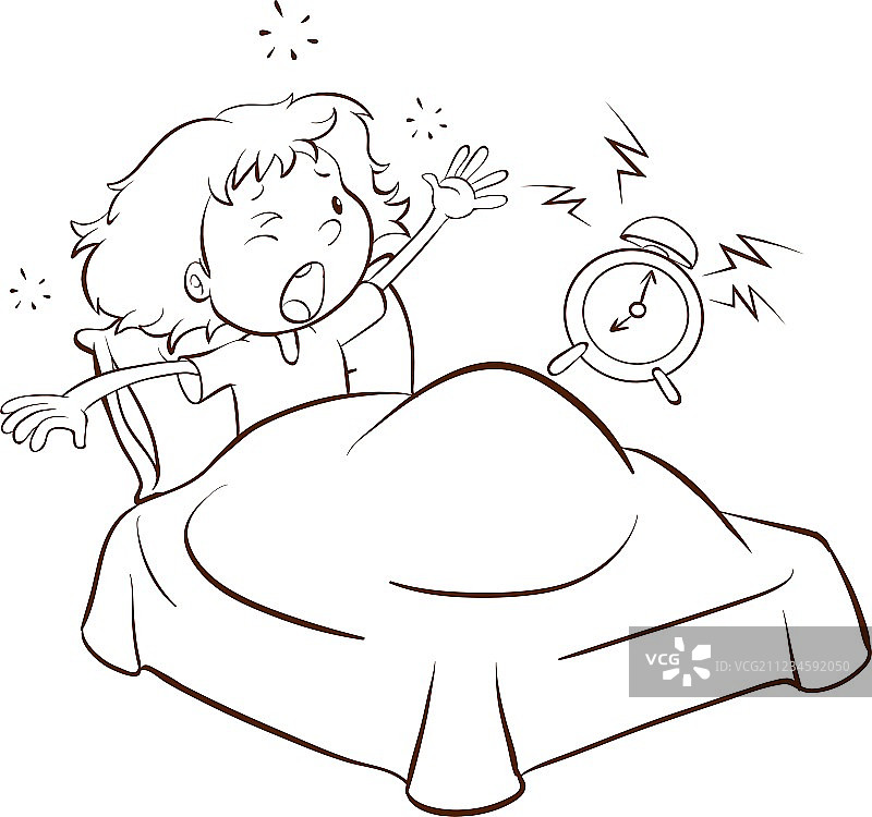 小女孩醒来图片素材