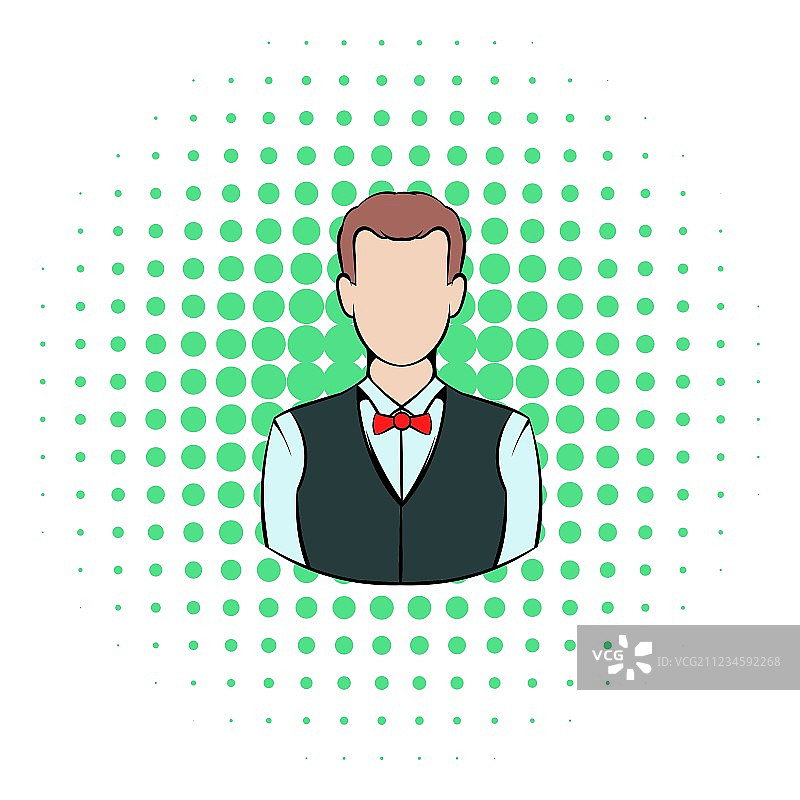 漫画风格的赌场发牌员图标图片素材