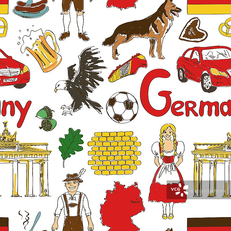 德国无缝图案速写图片素材