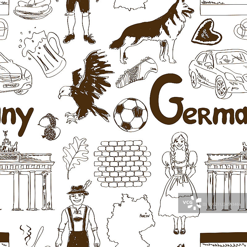 德国无缝图案速写图片素材
