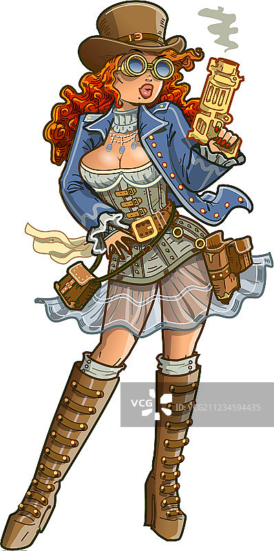 蒸汽朋克风格的持枪者图片素材