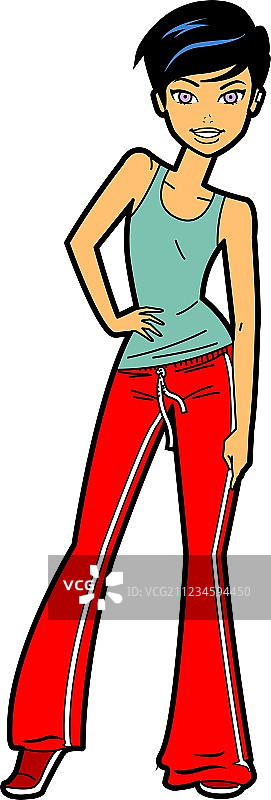 穿着运动服的漂亮少女图片素材