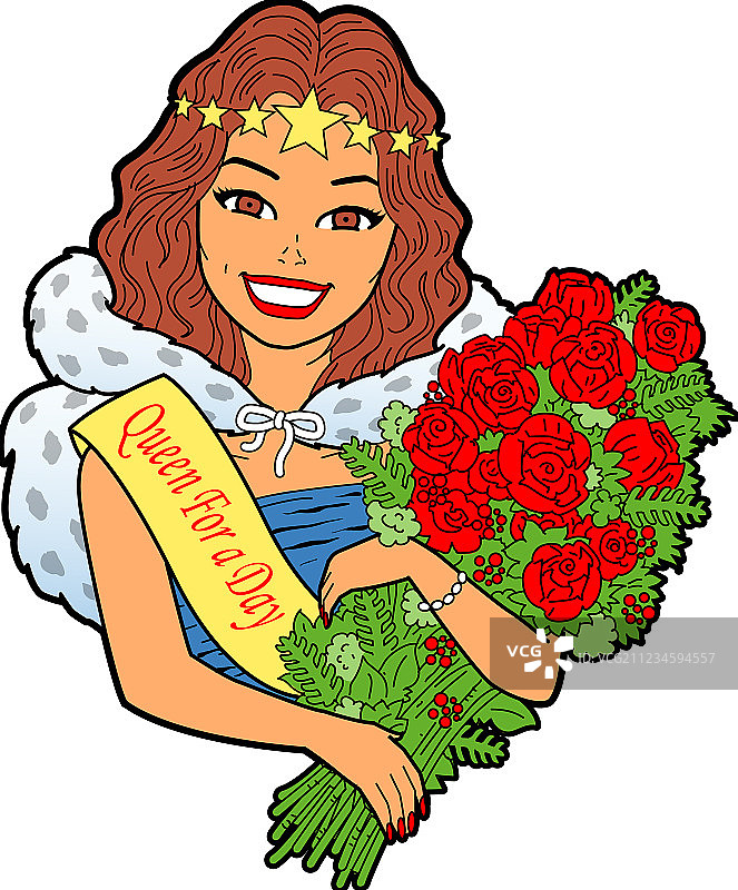 手捧花束的女人图片素材