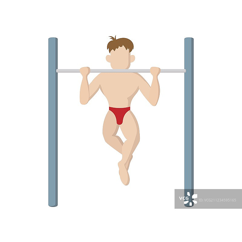 肌肉男在单杠上引体向上图标图片素材