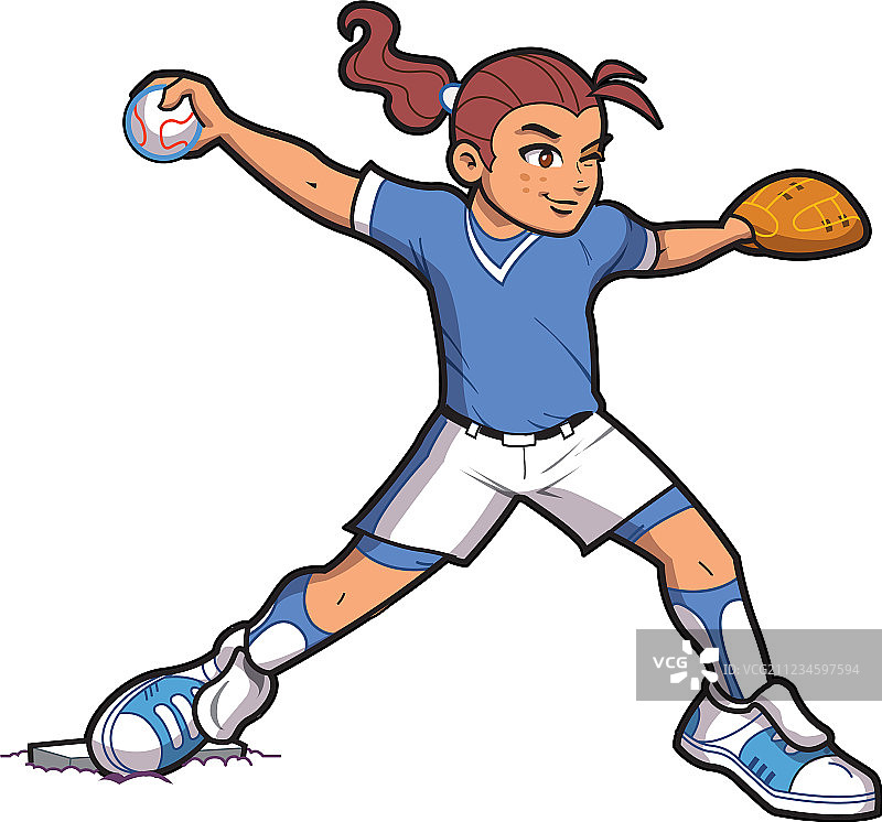 女子垒球投手图片素材