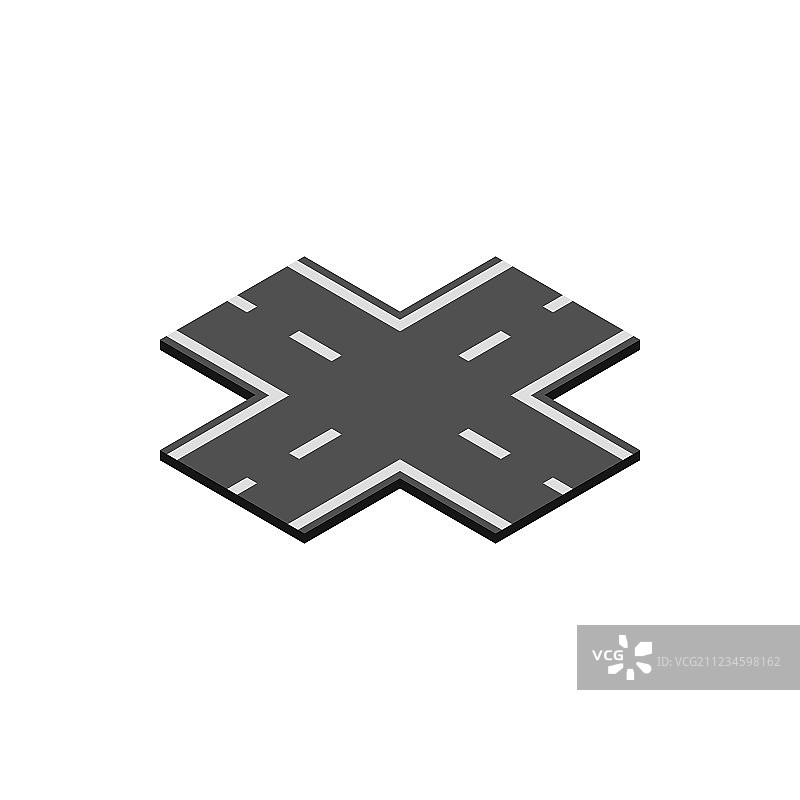 十字路口图标 2.5D风格图片素材