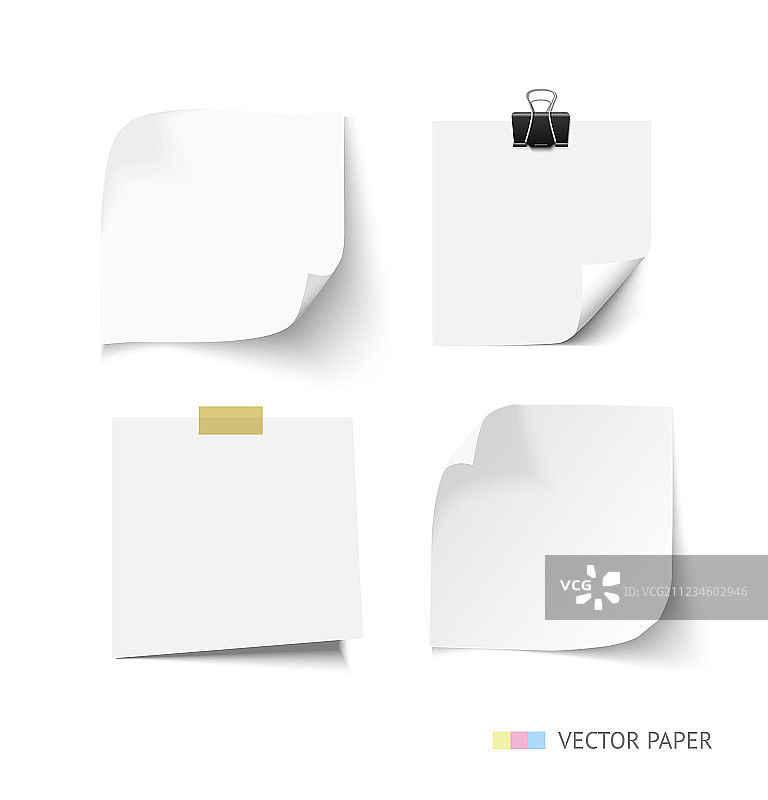逼真的便签纸套装图片素材