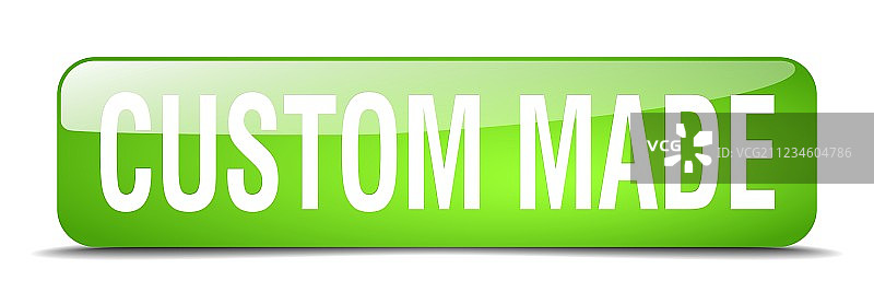 定制绿色方形2.5D逼真网页设计元素图片素材