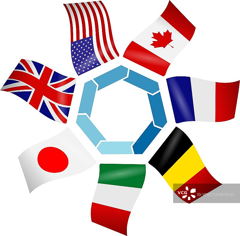 七国集团成员国国旗图片素材