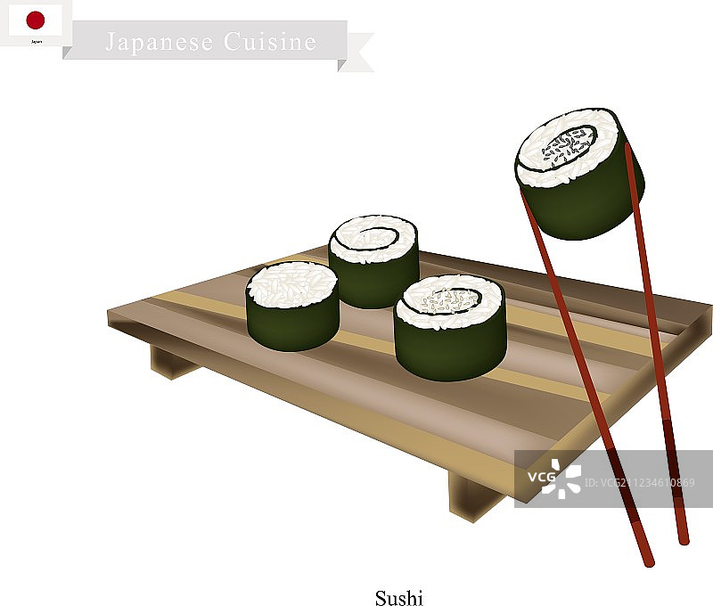 日式海苔卷：日本的著名菜肴图片素材