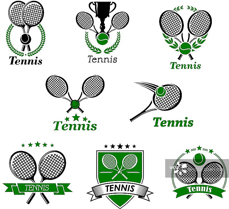 复古风格网球标志合集图片素材