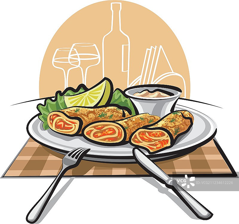 三文鱼煎饼图片素材