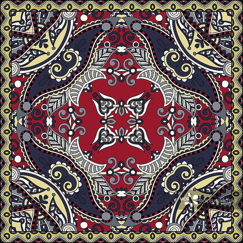 传统的装饰性佩斯利花大手帕图片素材