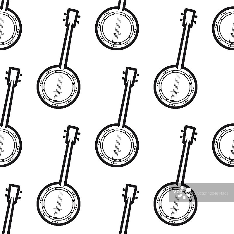 班卓琴无缝背景图案图片素材
