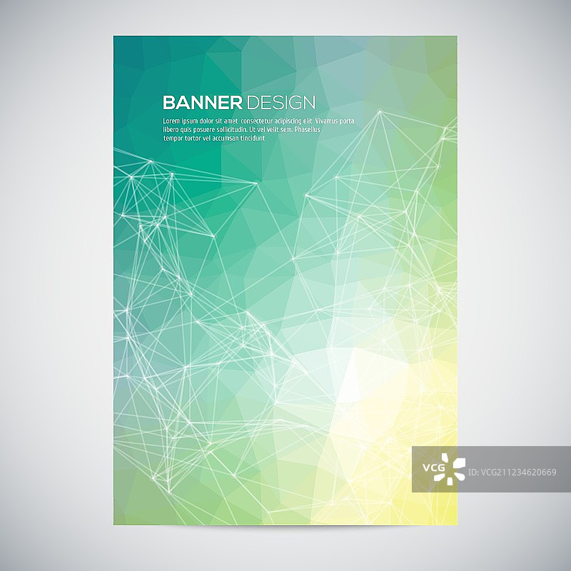 具有抽象彩色三角图案的Banner图片素材