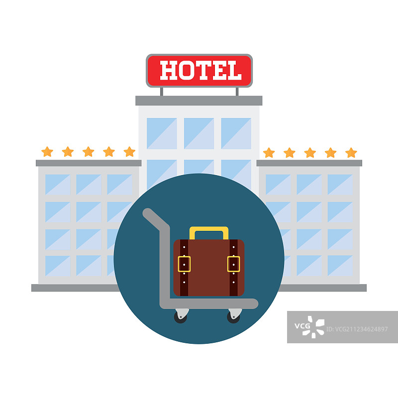 酒店设计服务旅行概念图标图片素材