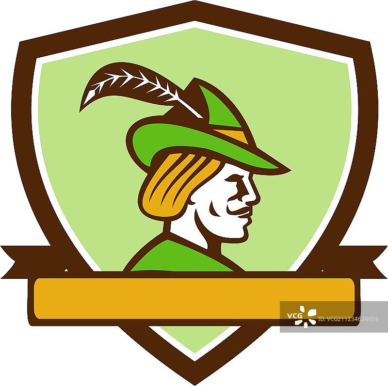 罗宾汉侧丝带徽章复古风格图片素材