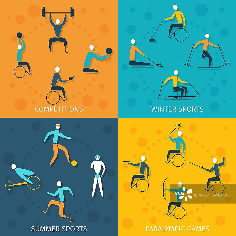 残疾人运动合集图片素材