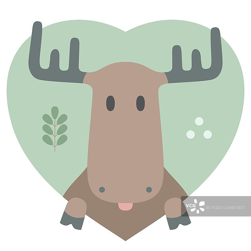 动物图案：恋爱中的驼鹿图片素材