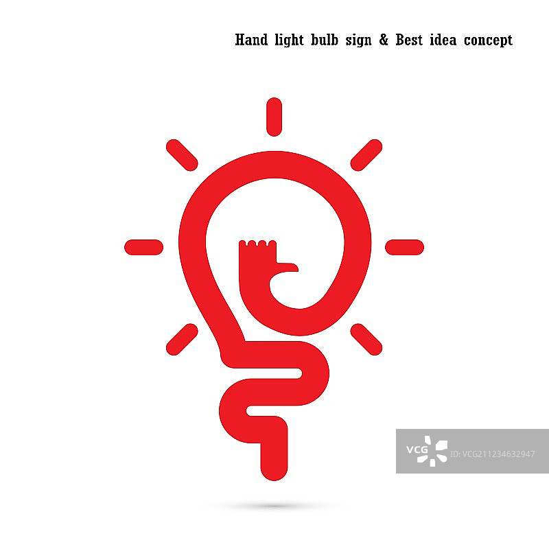 手和灯泡标志设计图片素材