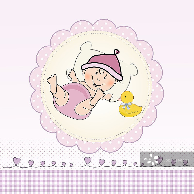 女婴淋浴卡图片素材