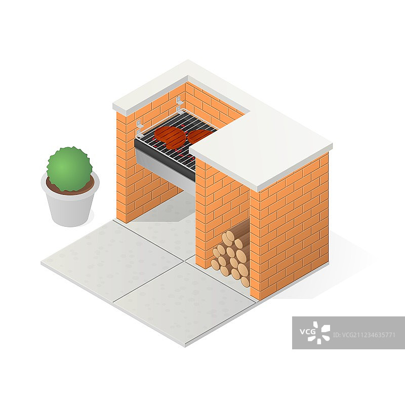 砖砌烧烤架图片素材