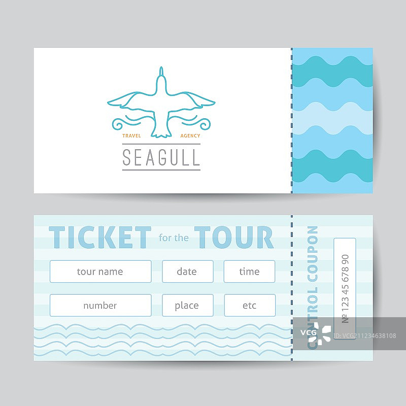 海鸥与海浪logo图片素材