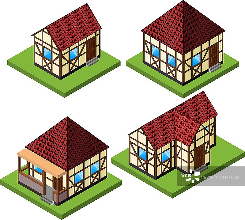 2.5D乡村房屋合集图片素材
