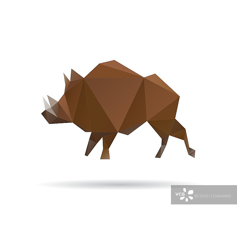 抽象野猪白色背景隔离图片素材