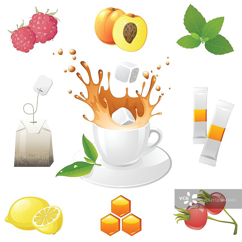 高精度茶叶图标素材图片素材