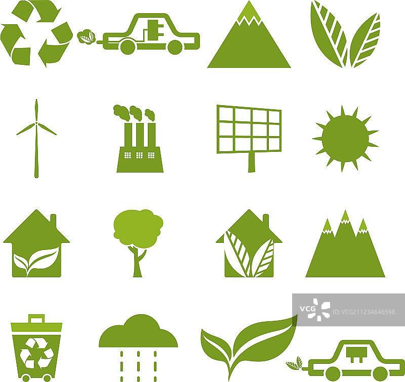 生态环境绿色能源标志合集图片素材